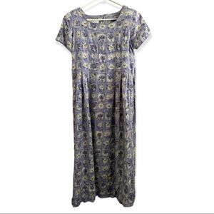 90’s vintage sunflower lavender maxi dress